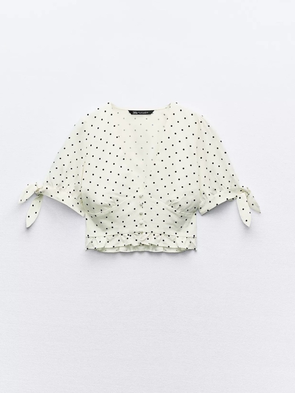 Zara linen cropped top